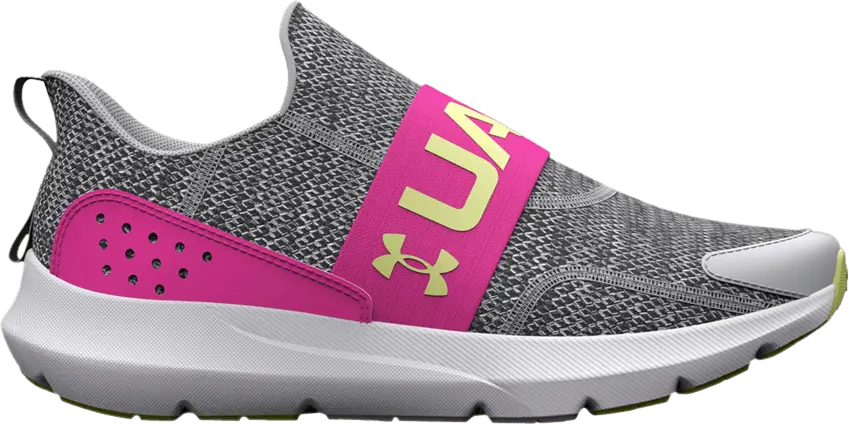 Under Armour Surge 3 Slip GS &#039;Halo Grey Rebel Pink&#039;