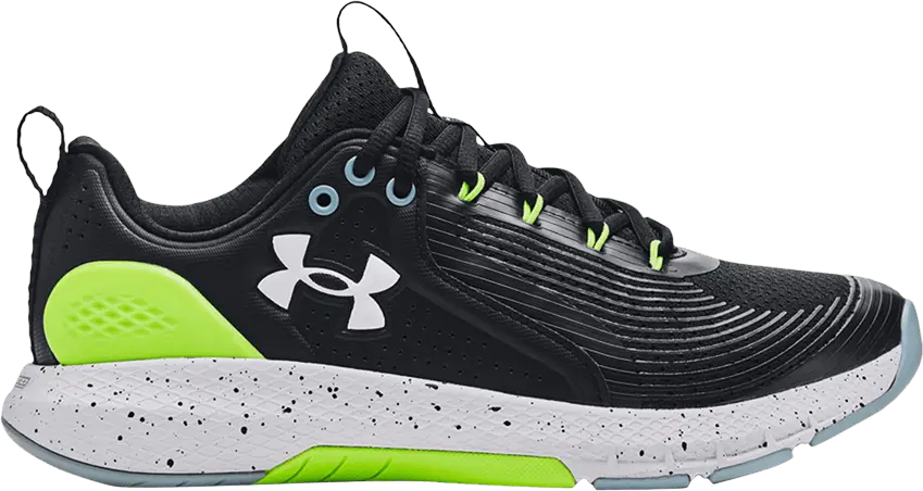  Under Armour Charged Commit TR 3 4E Wide &#039;Black Lime Surge&#039;