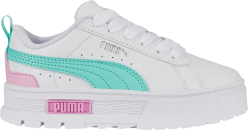  Puma Mayze Leather Little Kid &#039;White Mint&#039;