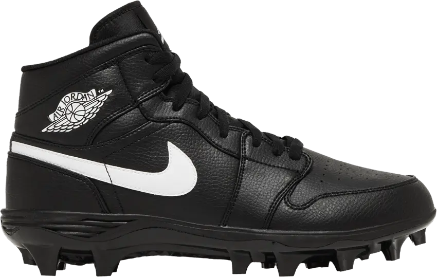  Jordan 1 Mid TD Cleat Black White