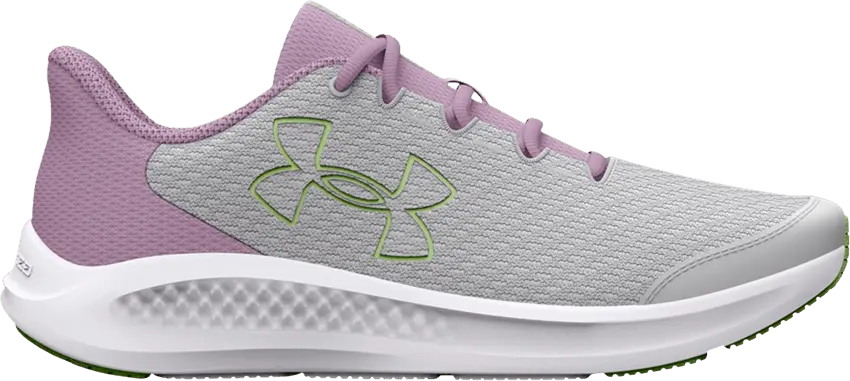 Under Armour Charged Pursuit 3 GS &#039;Big Logo - Halo Grey Fresh Orchid&#039;