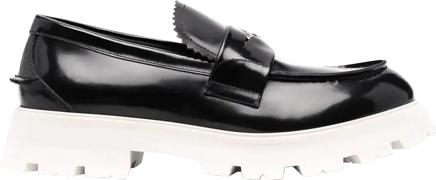 Alexander Mcqueen Alexander McQueen Contrast Sole Leather Penny Loafers &#039;Black White&#039;