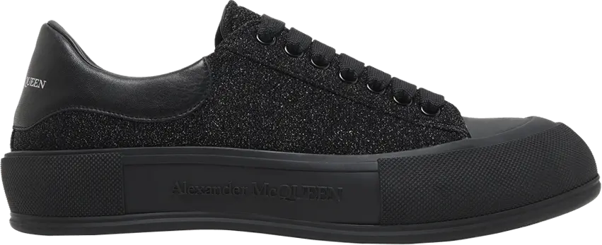  Alexander Mcqueen Alexander McQueen Deck Plimsoll &#039;Black Glitter&#039;