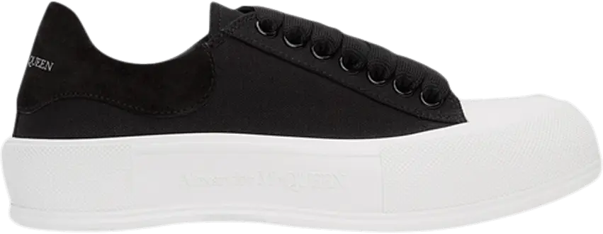  Alexander Mcqueen Alexander McQueen Deck Skate Plimsoll Lace-Up Black White