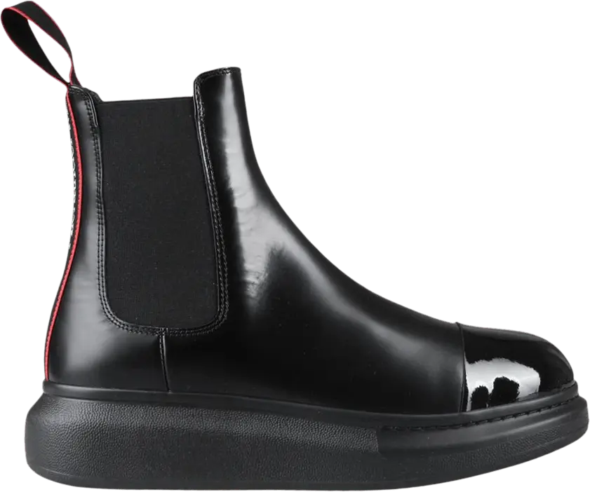 Alexander Mcqueen Alexander McQueen Hybrid Chelsea Boot &#039;Black Red Patent Toe&#039;