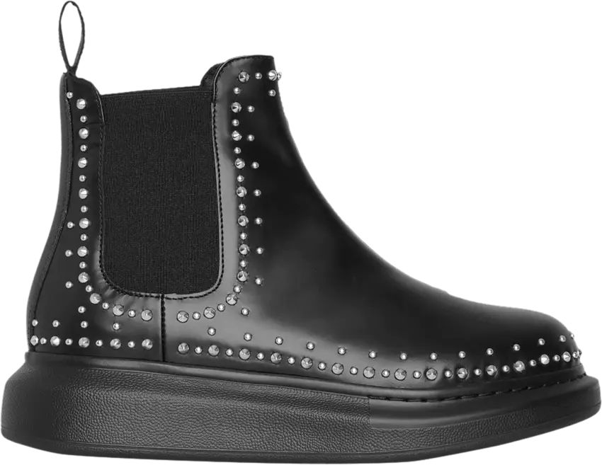  Alexander Mcqueen Alexander McQueen Hybrid Chelsea Boot &#039;Black Studded&#039;