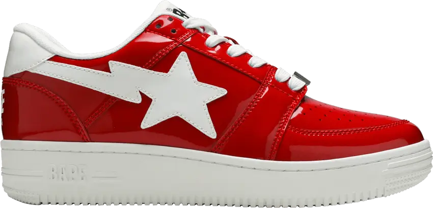  A Bathing Ape Bape Sta Low Patent Red