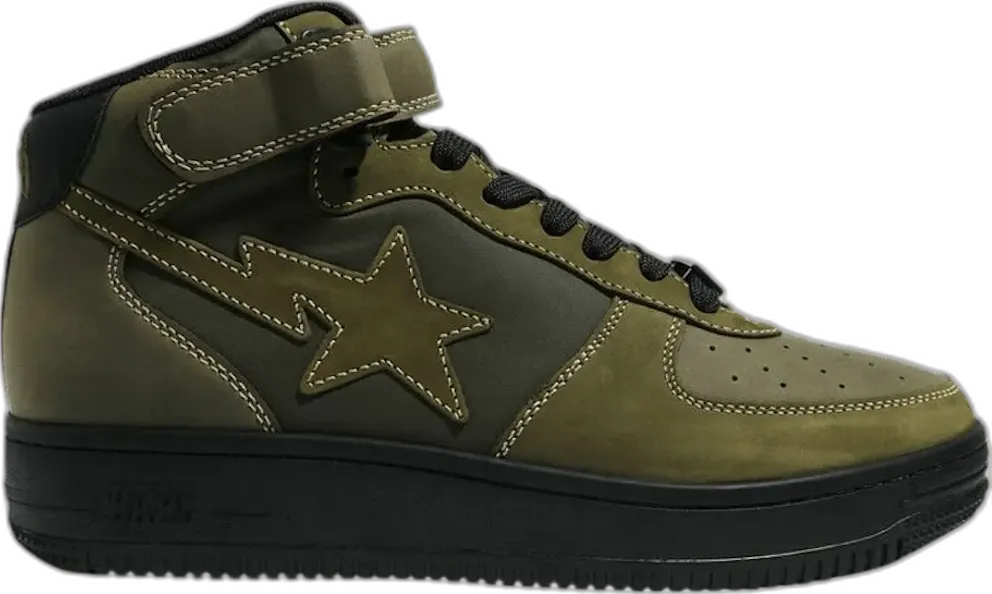 A Bathing Ape Bape Sta Mid Military Olive Green