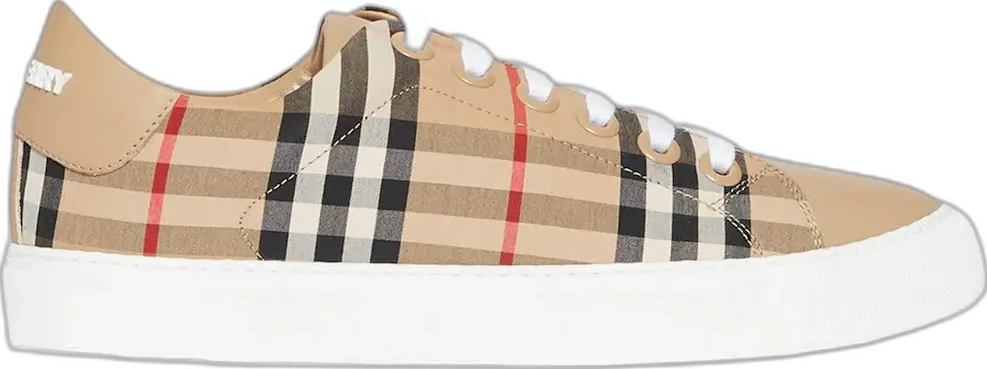  Burberry Bio-based Sole Vintage Check and Leather Sneakers Archive Beige (W)
