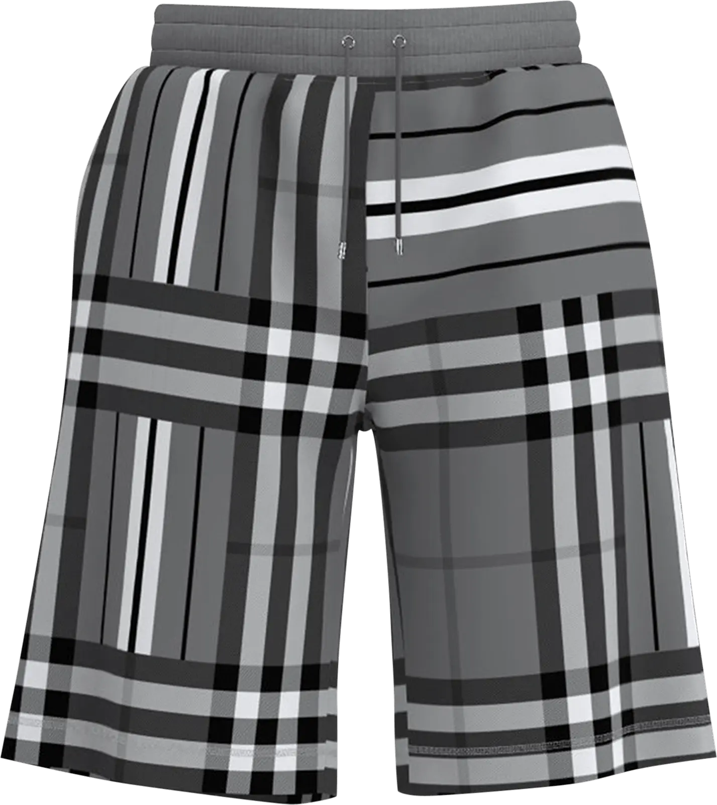  Burberry Check And Stripe Jacquard Shorts &#039;Dark Grey Melange&#039;
