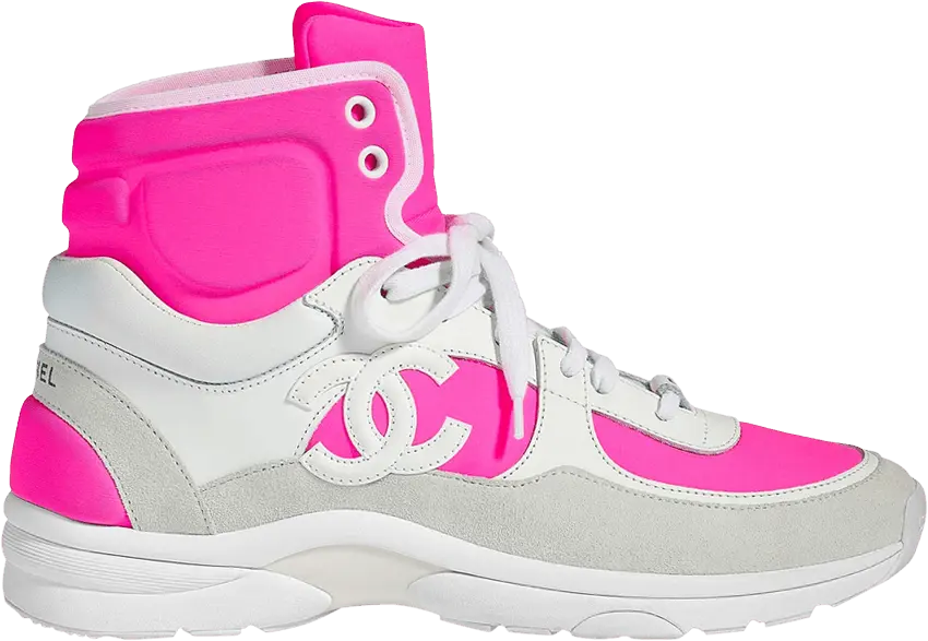  Chanel Calfskin Sneaker High &#039;Fluo Pink&#039;