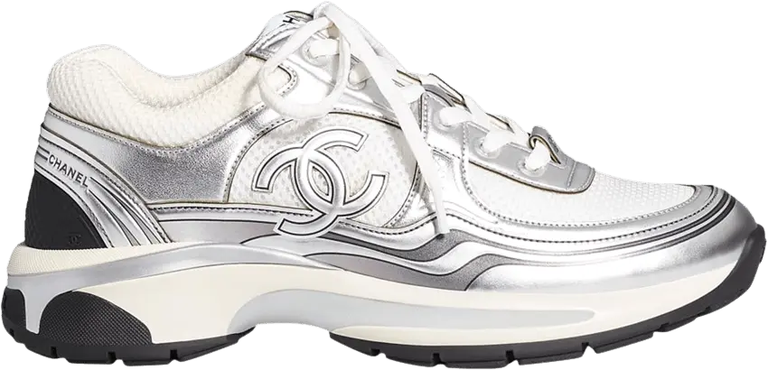  Chanel CC Logo Sneaker &#039;White Silver&#039;