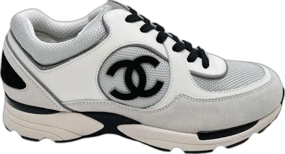  Chanel CC Logo Trainer White Leather