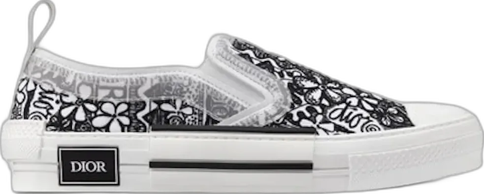  Dior And Shawn B23 Slip On Black White Embroidery