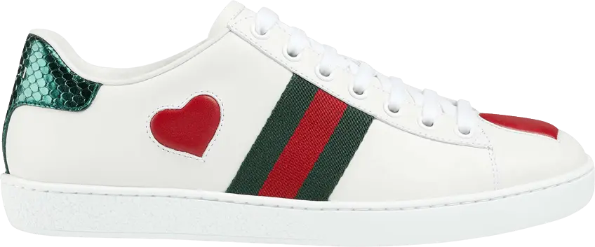  Gucci Ace Embroidered Heart (Women&#039;s)