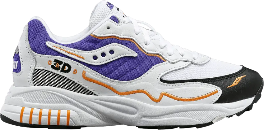  Saucony 3D Grid Hurricane &#039;White Purple Orange&#039;