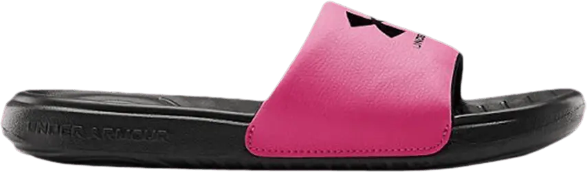  Under Armour Ansa Fixed Slides GS &#039;Black Pink Surge&#039;