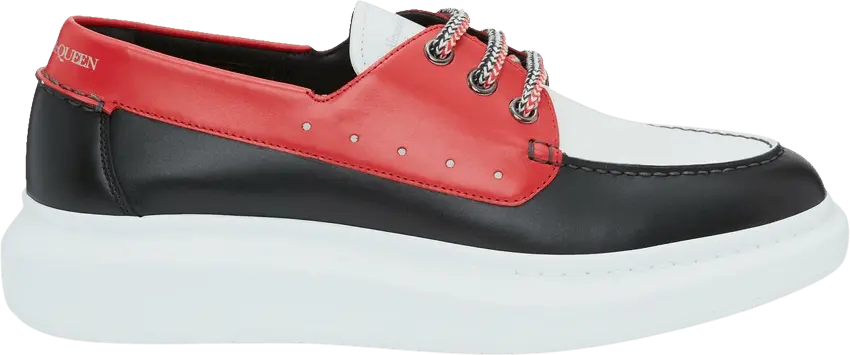  Alexander Mcqueen Alexander McQueen Oversized Boat Sneaker &#039;White Red&#039;