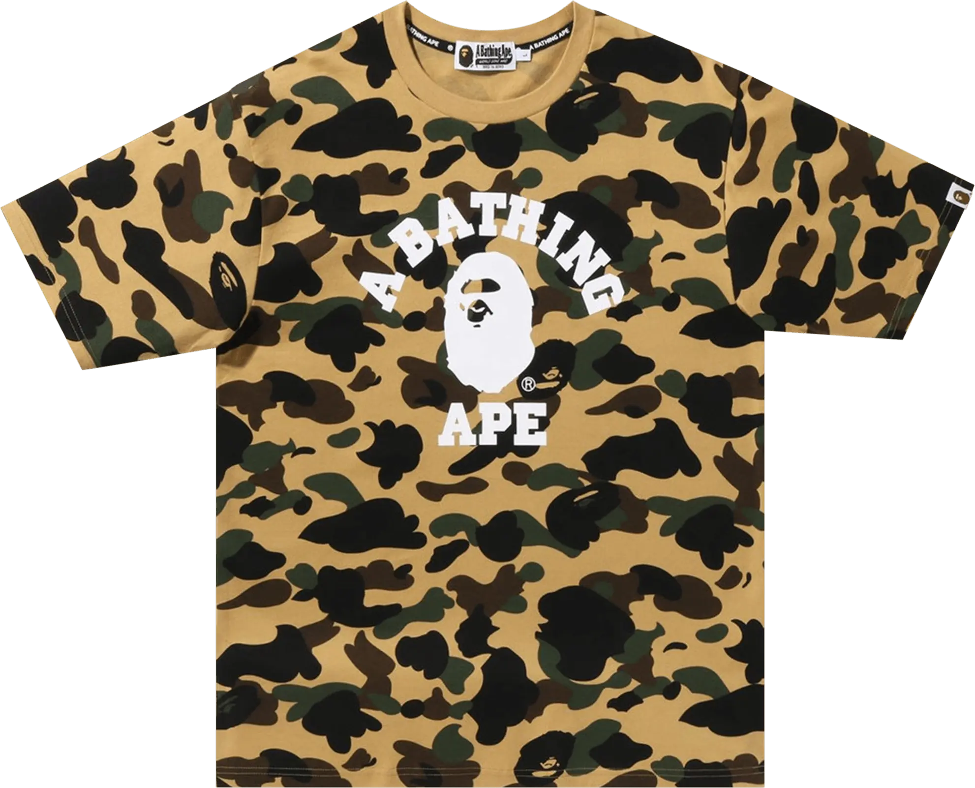  Bape BAPE 1st Camo College Tee &#039;Yellow&#039;