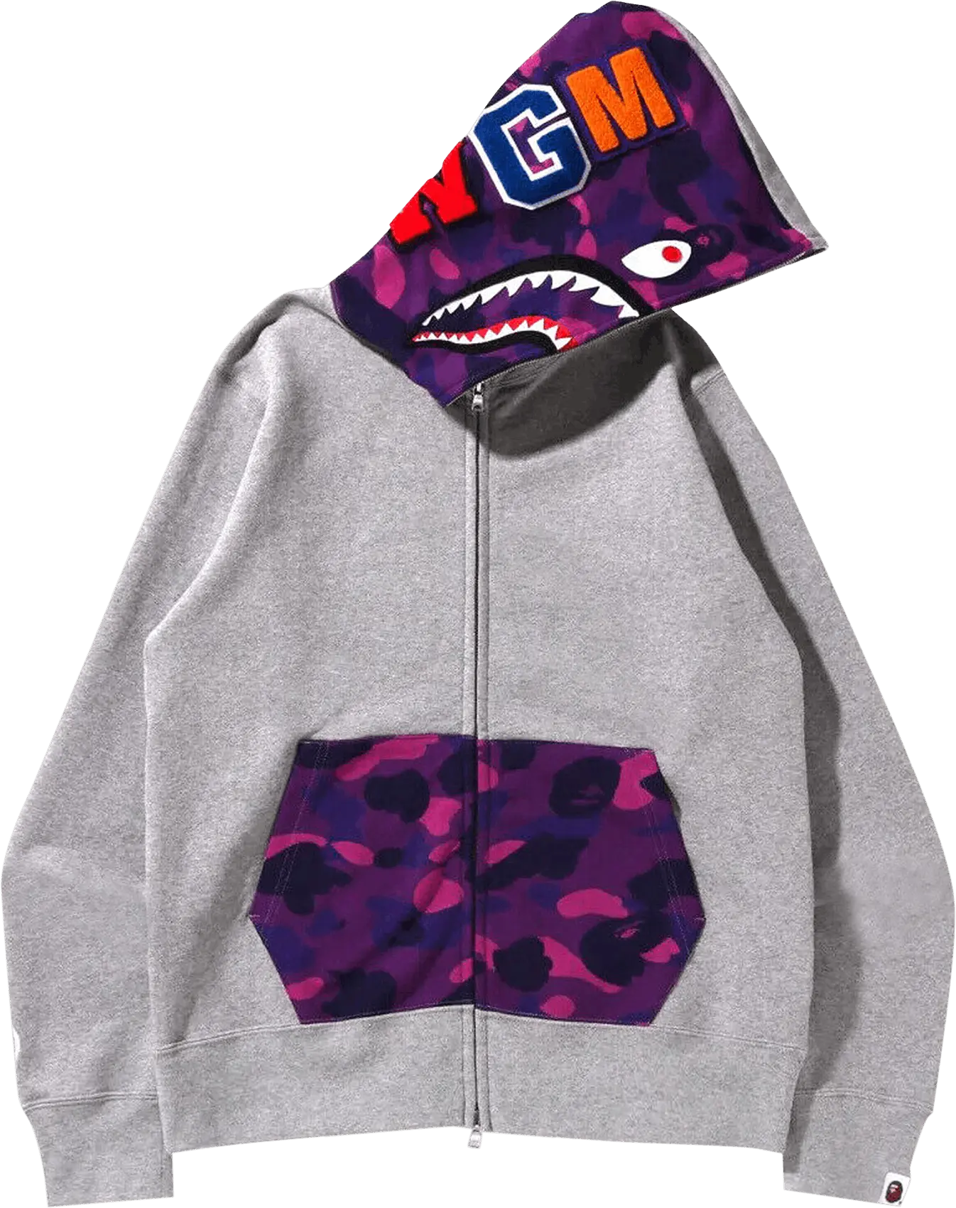  Bape BAPE Color Camo Shark Full Zip Hoodie &#039;Grey&#039;