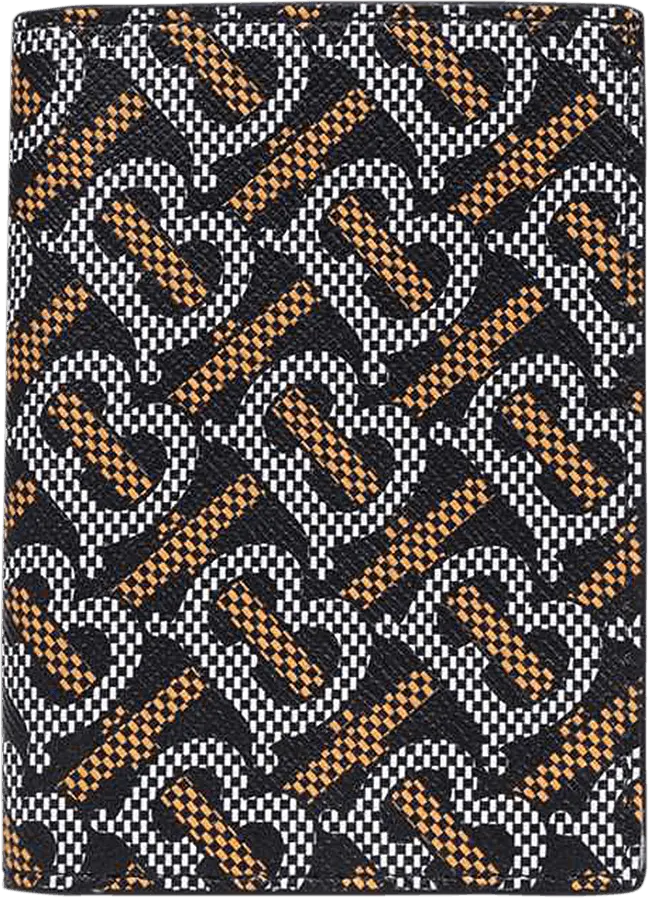  Burberry Monogram Motif Folding Card Case &#039;Black/Orange&#039;