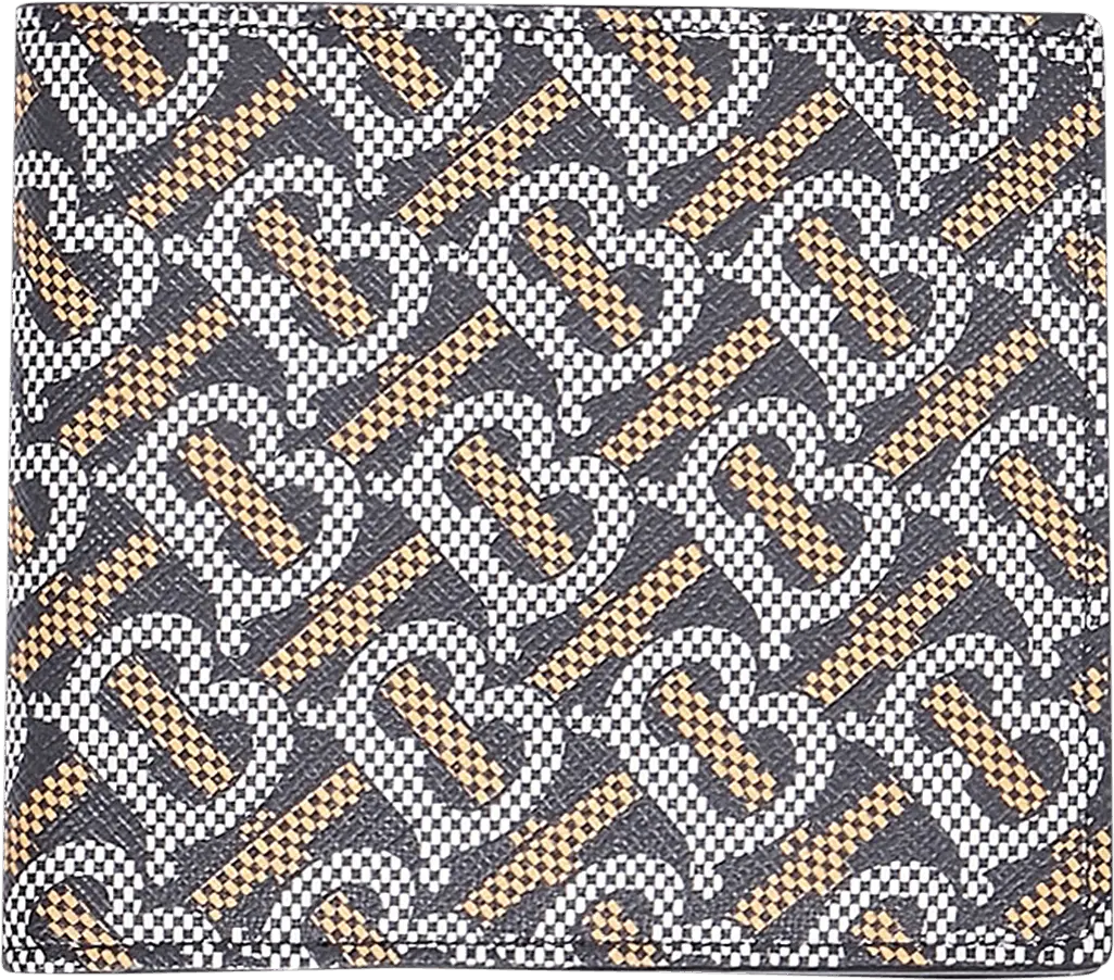  Burberry Monogram Print Bifold Wallet &#039;Black/Orange&#039;