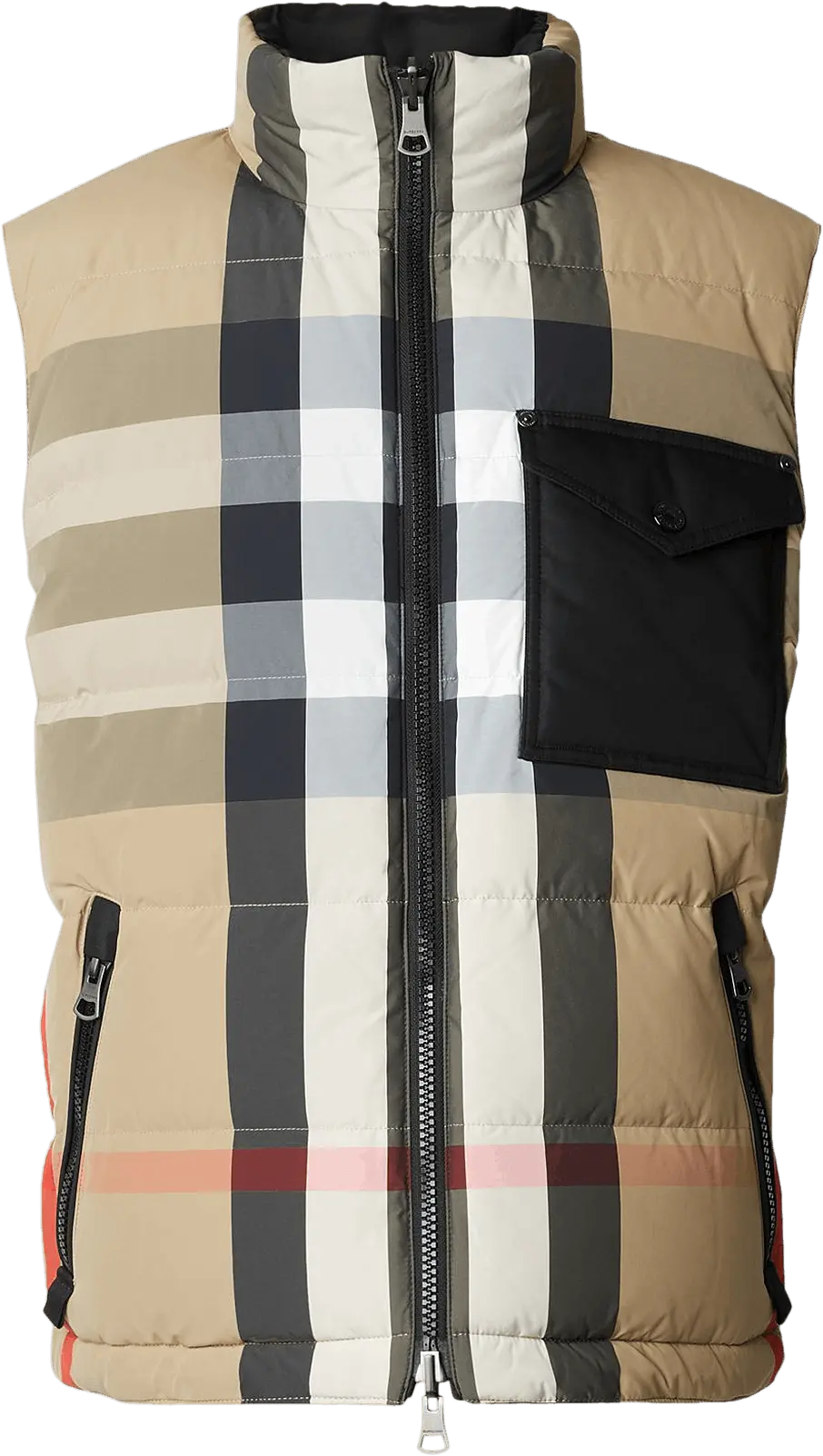  Burberry Reversible Check Puffer Gilet &#039;Archive Beige/Black&#039;