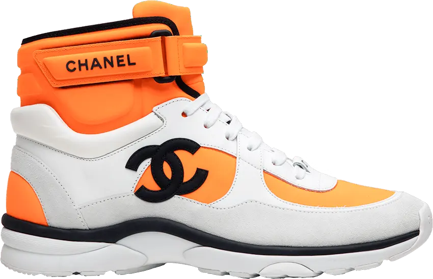  Chanel Wmns Logo High Top &#039;Orange White&#039;