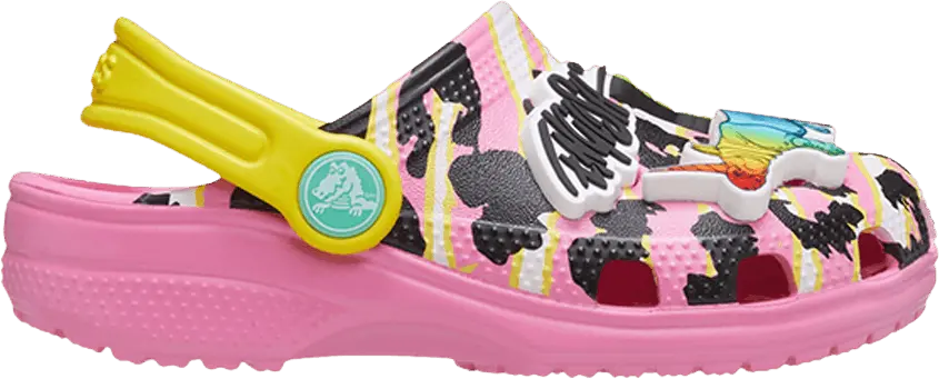  Crocs Ron English x Classic Clog Kids &#039;Party Animals - Pink Lemonade&#039;