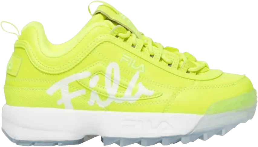  Fila Disruptor 2 Script Kids &#039;Safety Yellow&#039;