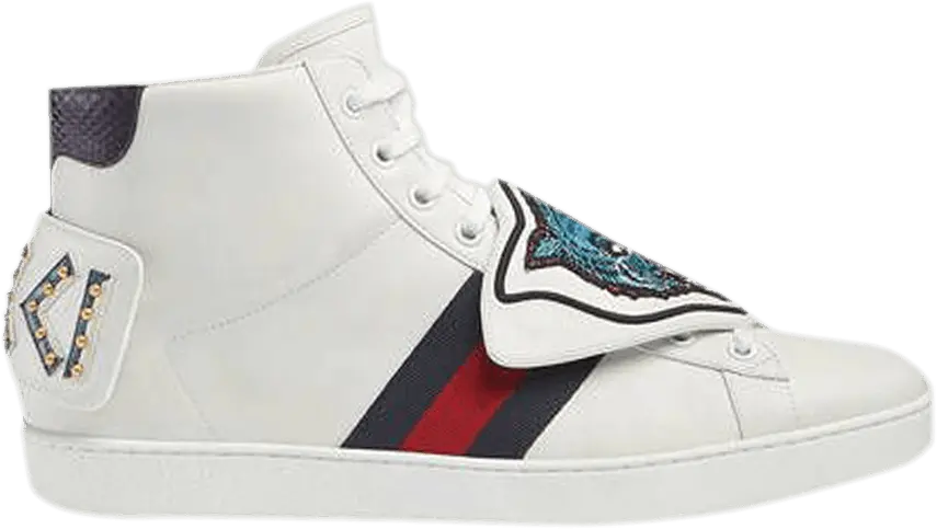  Gucci Ace High &#039;Removable Patches - White&#039;