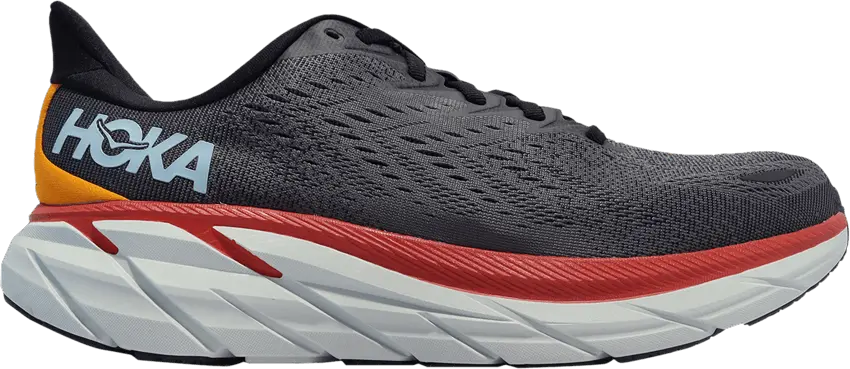 Hoka One One Clifton 8 Anthracite Castlerock Red (Wide)