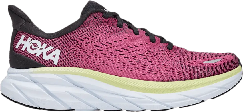  Hoka One One Clifton 8 Ibis Rose Pink Green (Women&#039;s)