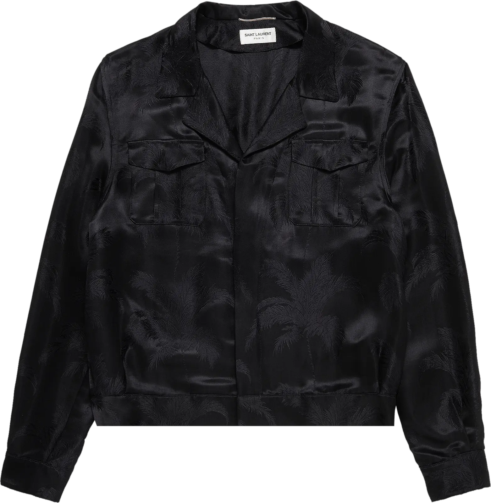  Saint Laurent Embroidered Silk Jacquard Jacket &#039;Black&#039;