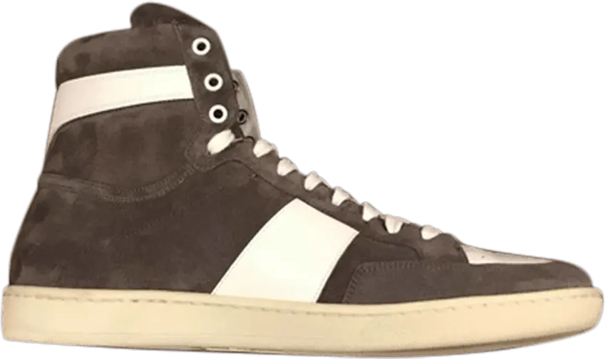 Saint Laurent High Top Sneaker &#039;Grey Suede&#039;