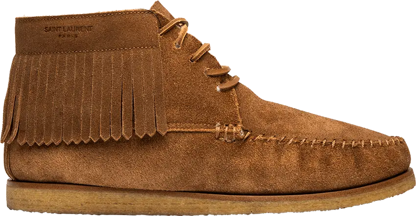  Saint Laurent Shearling Fringe Moccasin