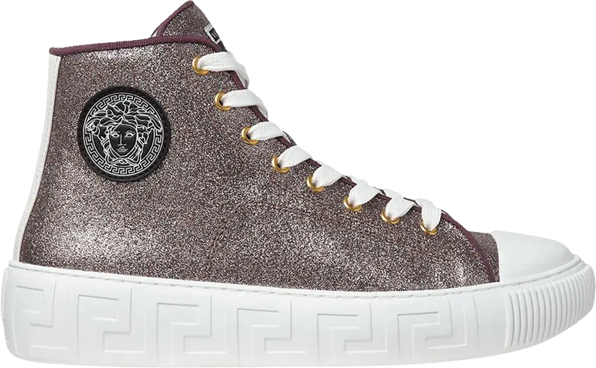  Versace Greca High Top Metallic Gold