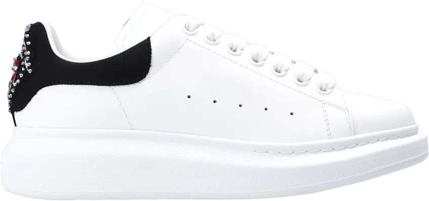  Alexander Mcqueen Alexander McQueen Wmns Oversized Sneaker &#039;White Black Heart Crystal&#039;