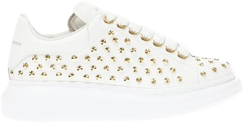  Alexander Mcqueen Alexander McQueen Wmns Oversized Sneaker &#039;White Gold Spikes&#039;