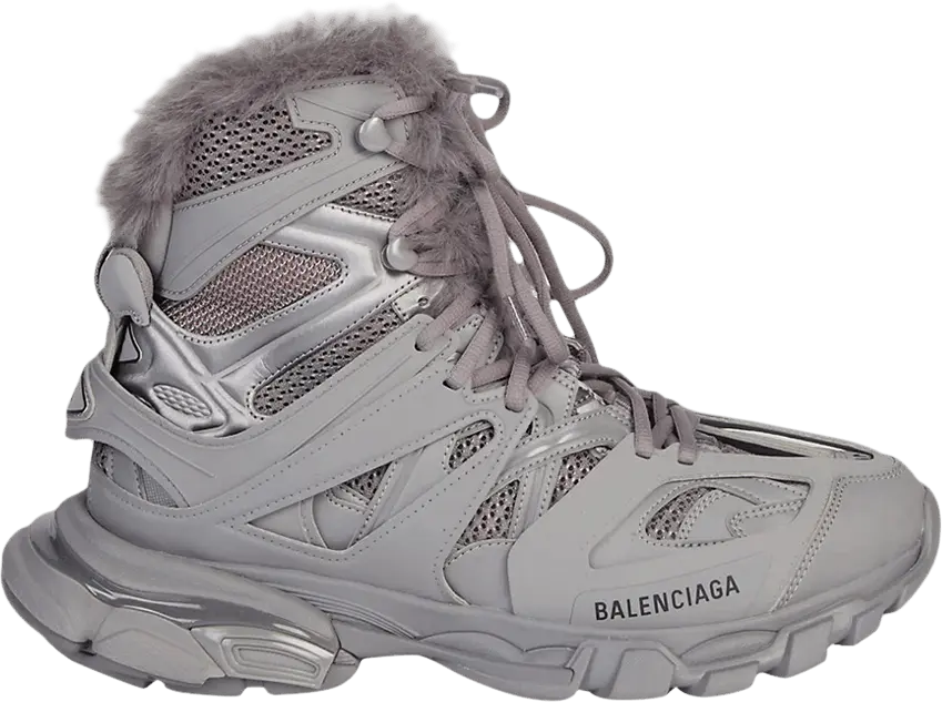  Balenciaga Track Hike High &#039;Faux Fur - Grey&#039;