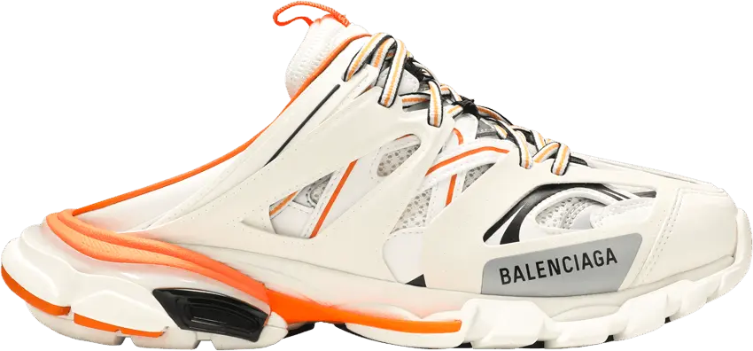  Balenciaga Track Mule &#039;White Orange&#039;