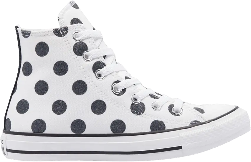  Converse Chuck Taylor All Star High &#039;Glitter Shine Polkadot - White&#039;