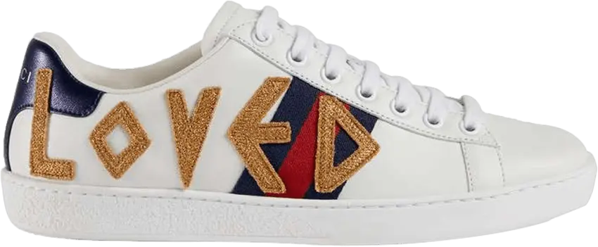  Gucci Wmns Ace Embroidered &#039;Loved&#039;