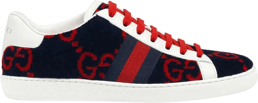  Gucci Wmns Ace GG Terry Cloth &#039;Blue Red&#039;