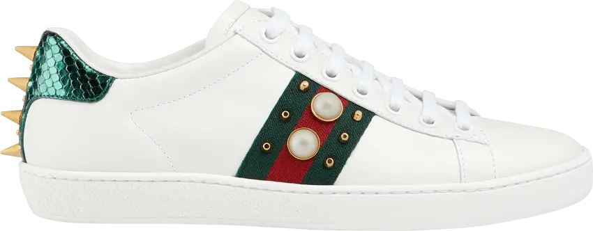  Gucci Wmns Ace Studded &#039;White&#039;