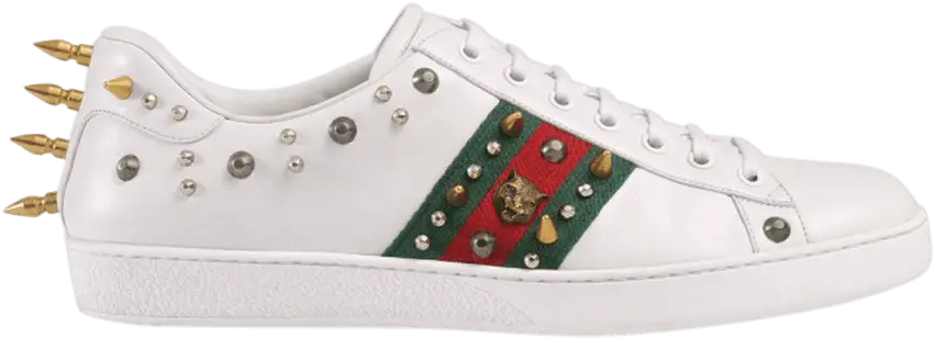  Gucci Wmns Ace Studded Low &#039;White&#039;