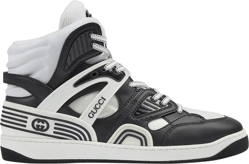  Gucci Wmns Basket High &#039;Black White&#039;
