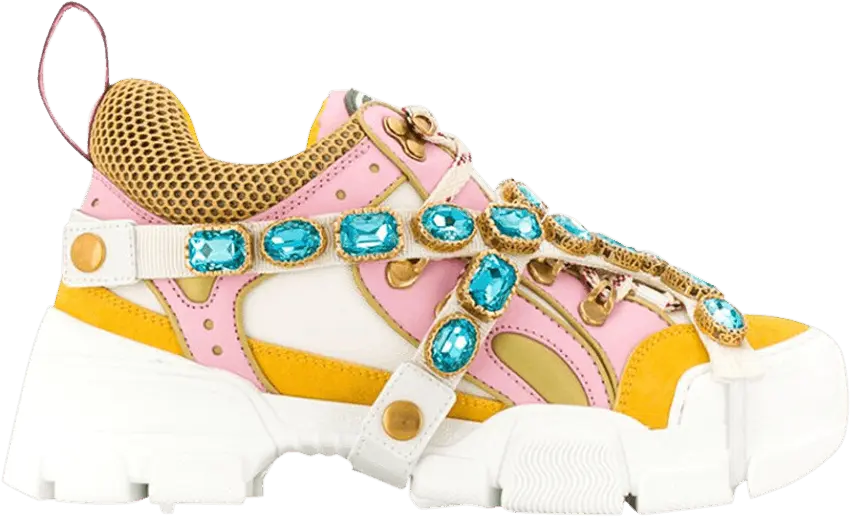  Gucci Wmns Flashtrek Crystals &#039;Pink Yellow&#039;