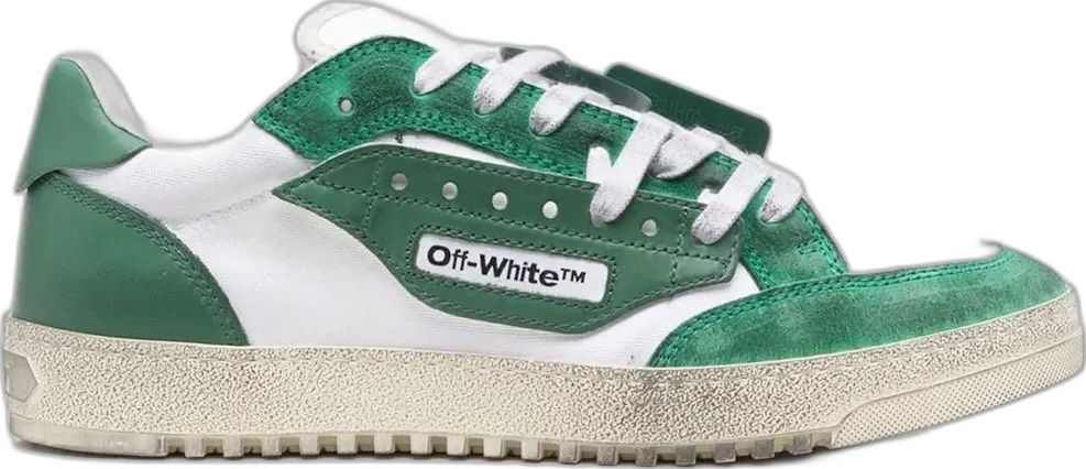  Off-White OFF-WHITE Vulcanized 5.0 Low Top Distressed White Dark Green
