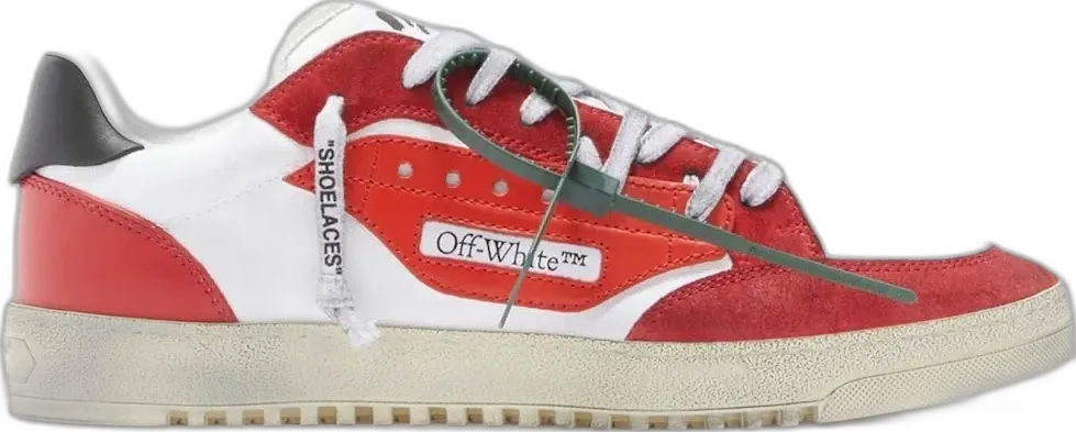  Off-White OFF-WHITE Vulcanized 5.0 Low Top Distressed White Red Black